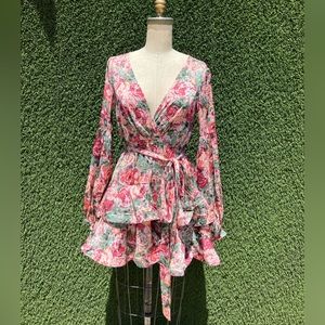 Floral print ruffle dress